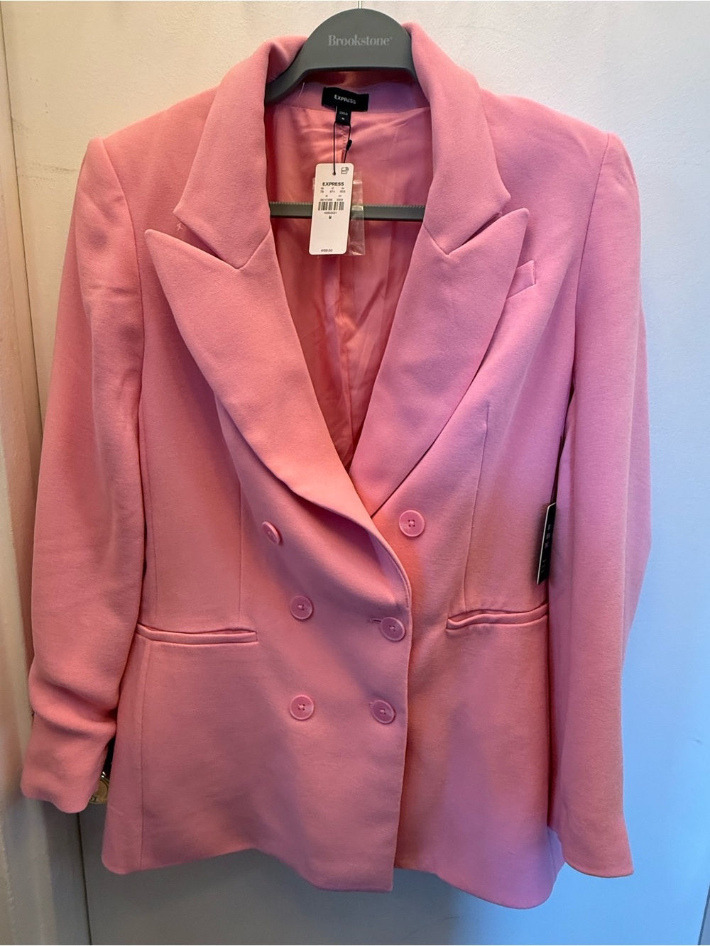 NWT Express Pink Double Breasted Blazer Size Medium